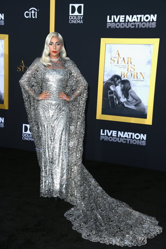 Lady Gaga S Silver Dress A Star Is Born Premiere Sept 2018 Popsugar Fashion Photo 17