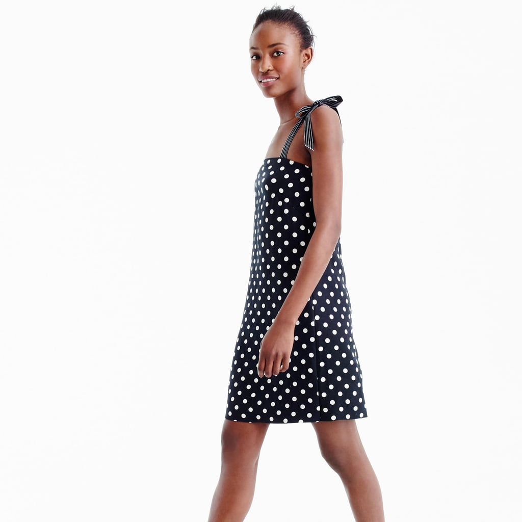 This Fall will for sure have you seeing spots as polka dots make a return to top trend status. A simple silhouette like this J.Crew Tie-Strap Dress in Polka Dot ($90) keeps the look from veering toward the Minnie Mouse vibe.