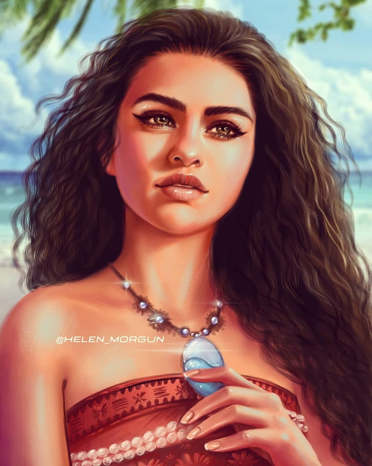 Celebrity Princess Selena Gomez As Moana Best Disney Princess Fan Art Popsugar Love And Sex 