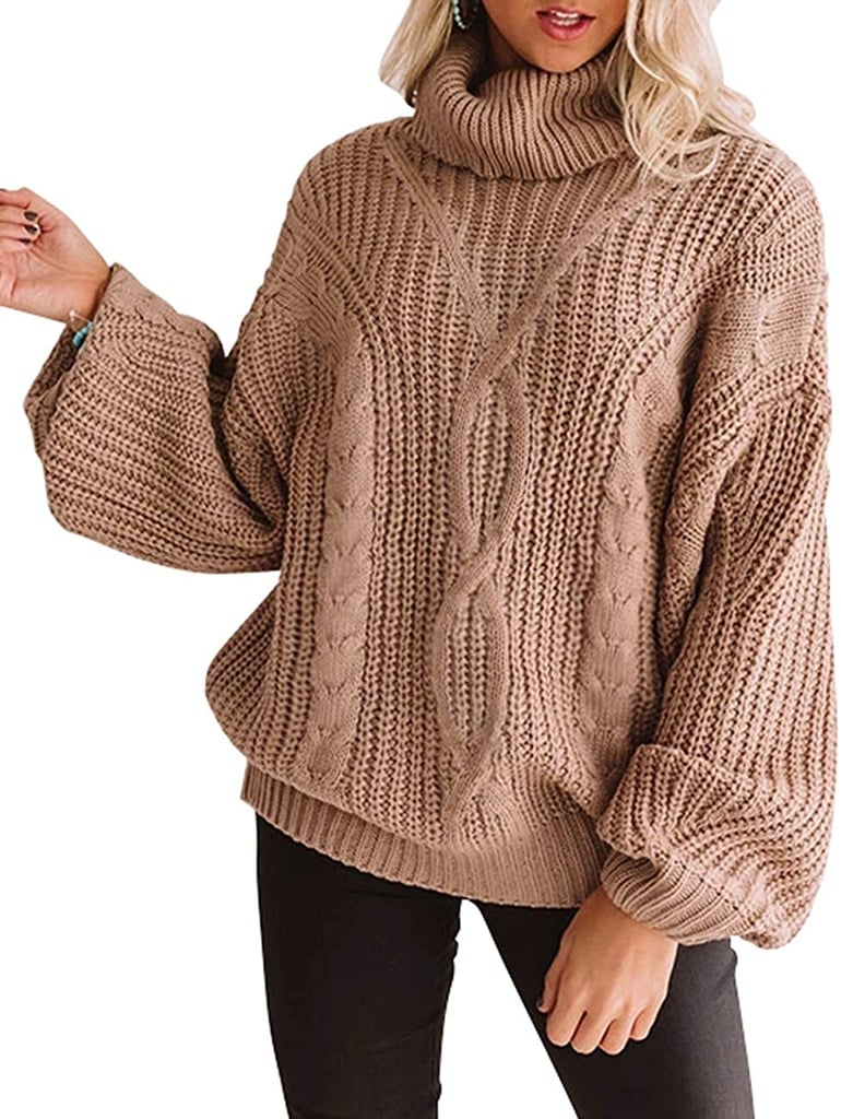 ZESICA Turtleneck Chunky Knit Loose Oversized Sweater