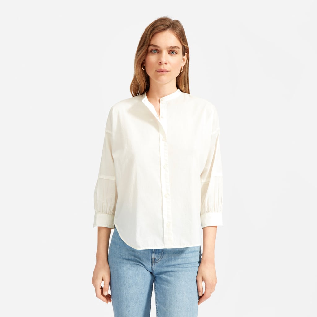 Everlane The Air Collarless Blouse