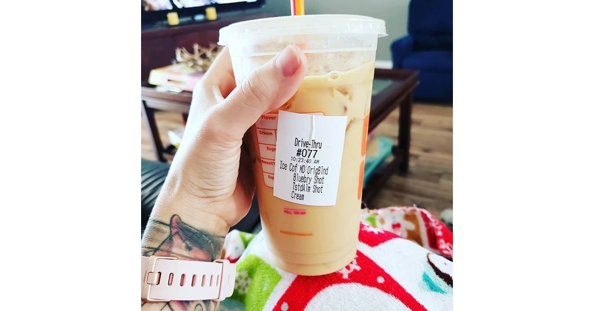 Medium Iced Coffee With Blueberry, Toasted Almond, and Cream Keto