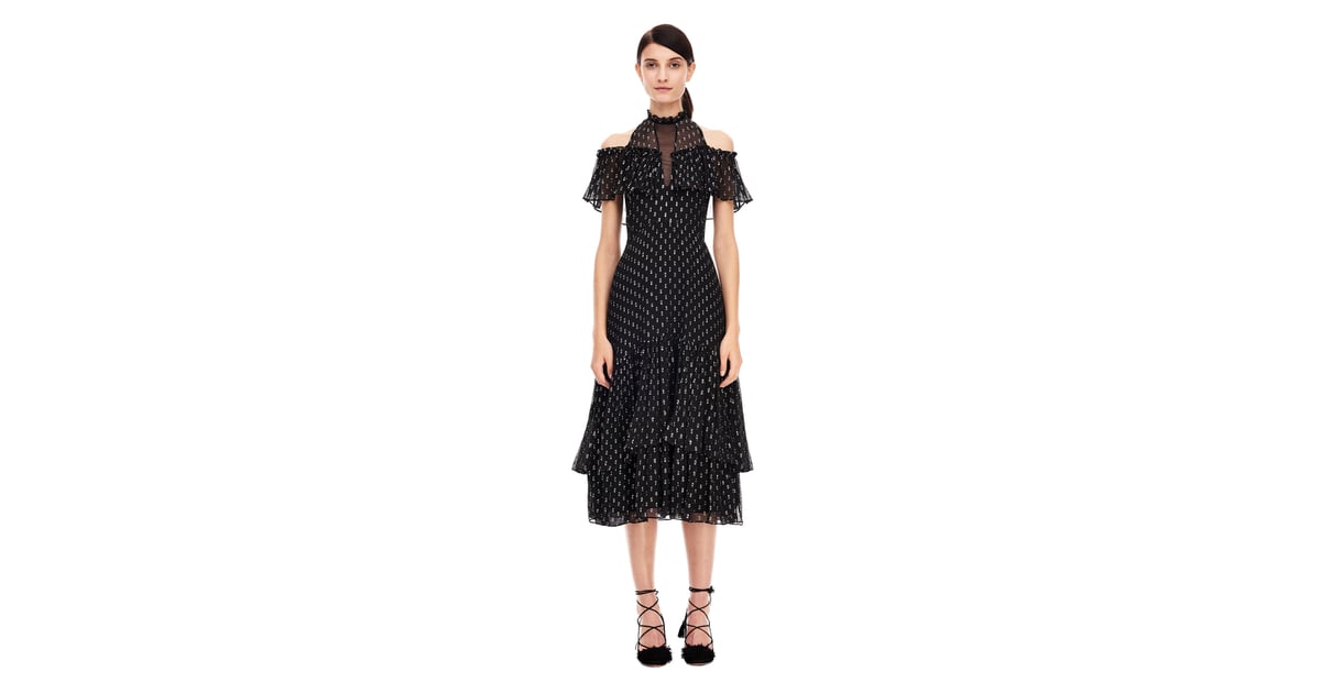 Rebecca Taylor Open Shoulder Metallic Clip Dress ($595) | What to Wear ...