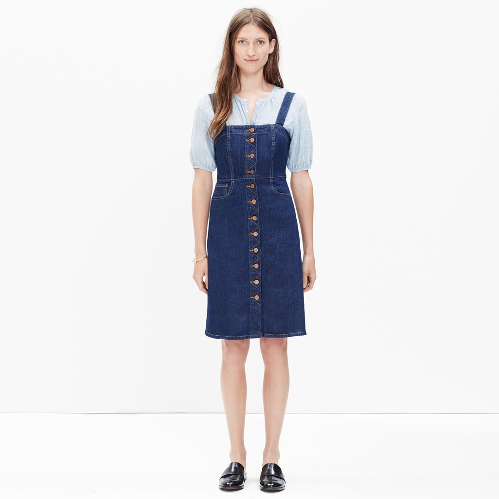 madewell denim a line zip dress