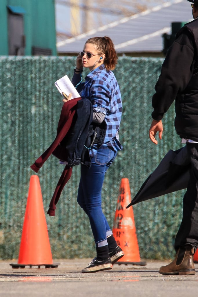 Kristen Stewart Listening to Music on Still Alice Set in NYC