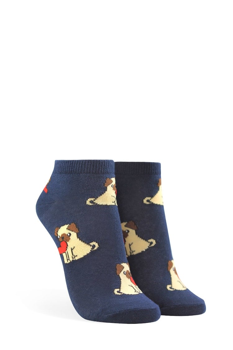 Pug Graphic Ankle Socks