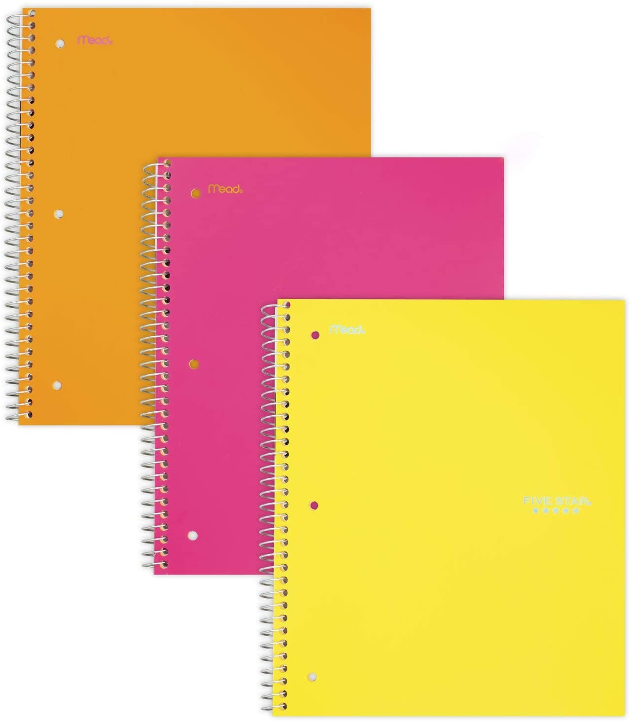 Mead Five Star Spiral Notebook, College Ruled, 2 Subject