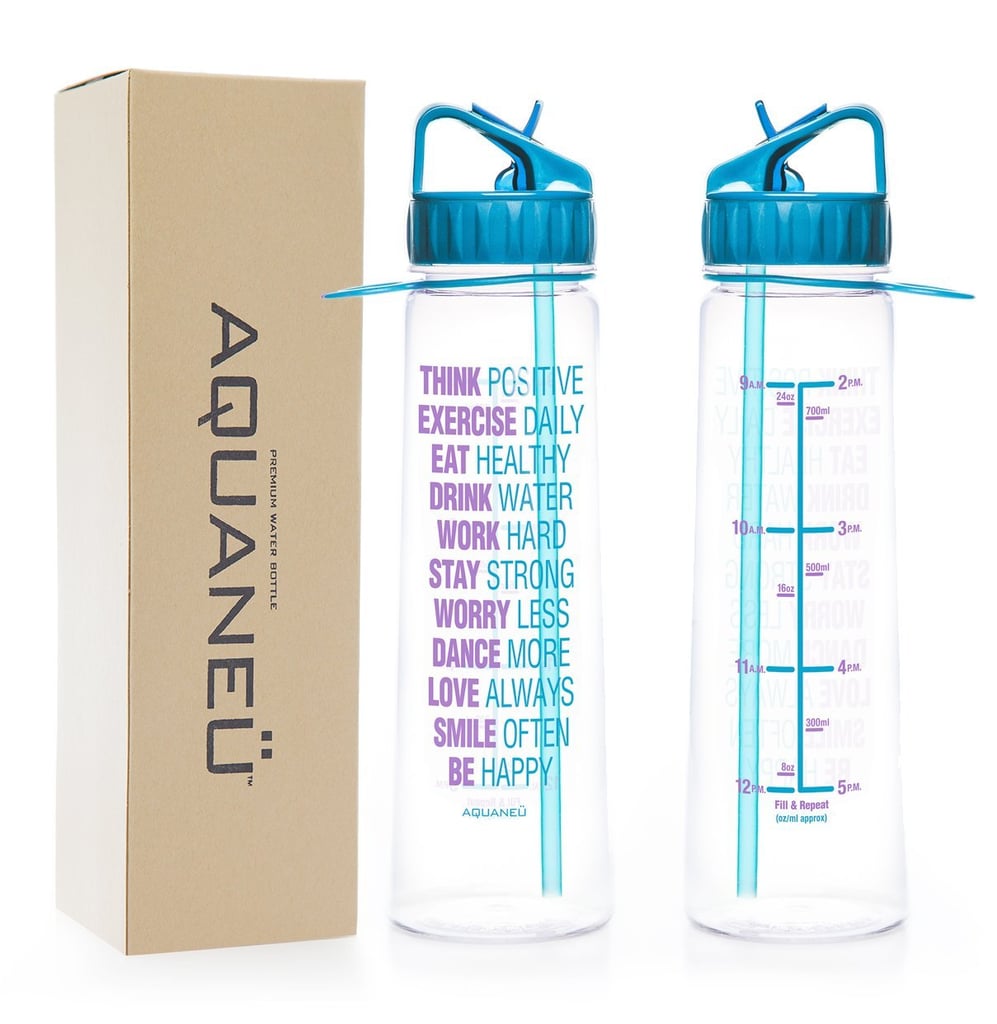 Aquaneü Inspirational Water Bottle With Time Marker