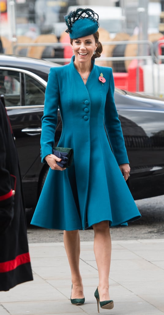 Kate Middleton Teal Coat Anzac Day April 2019 | POPSUGAR Fashion Photo 2