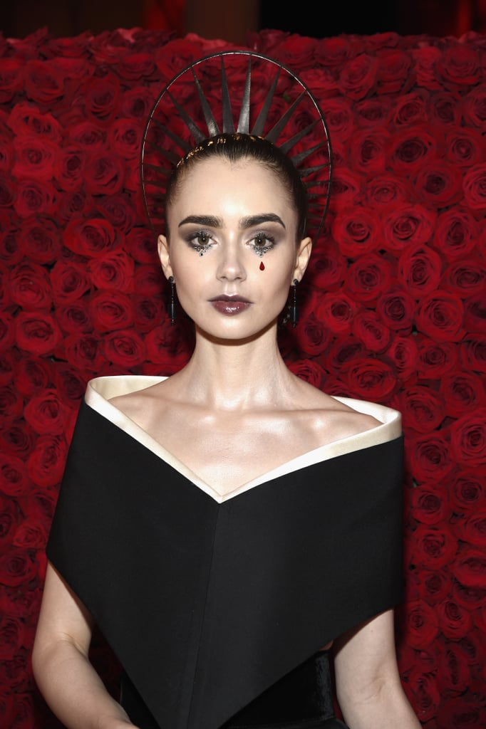 Lily Collins Makeup at the Met Gala 2018