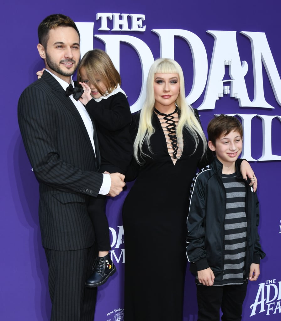 Christina Aguilera and Family at The Addams Family Premiere