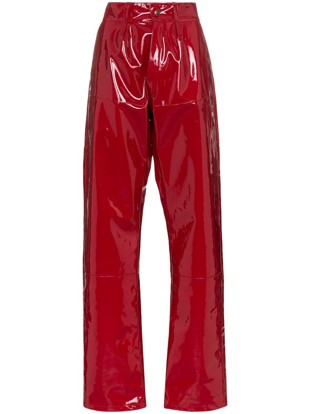 vinyl high waisted trousers