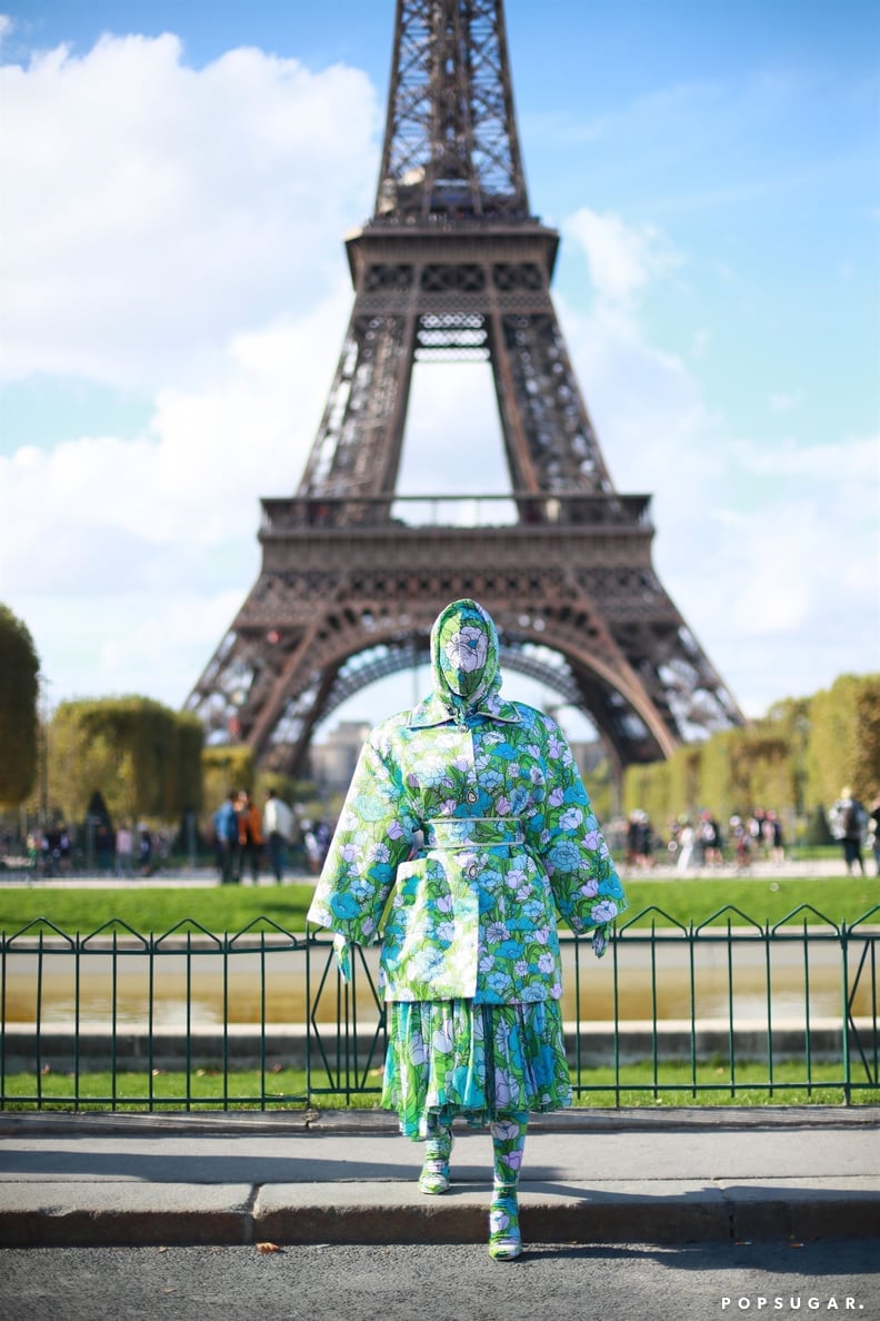 Cardi B Wears Richard Quinn Outfit to Paris Fashion Week