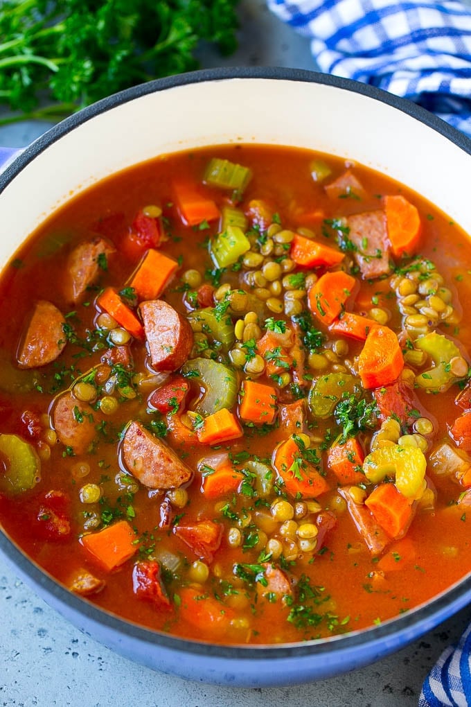 Lentil Soup With Smoked Sausage | Healthy Summer Soup Recipes ...