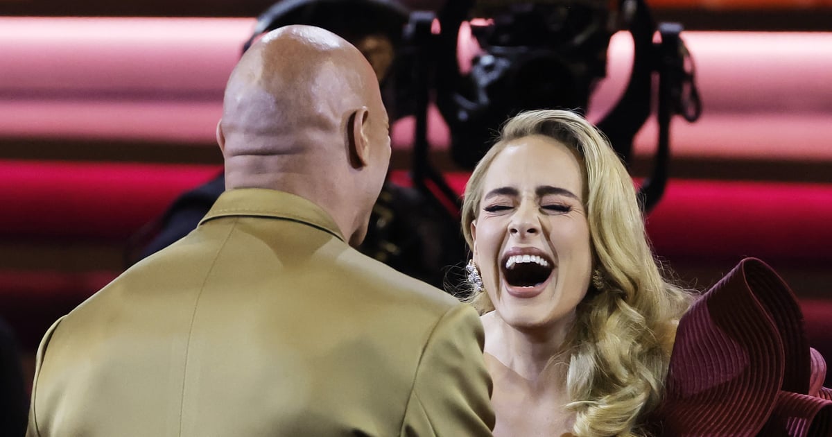 Adele’s Dream Comes True as She Meets Dwayne “The Rock” Johnson at the Grammys