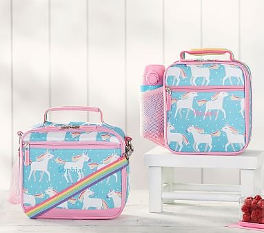 Mackenzie Aqua Unicorn Lunch Bag