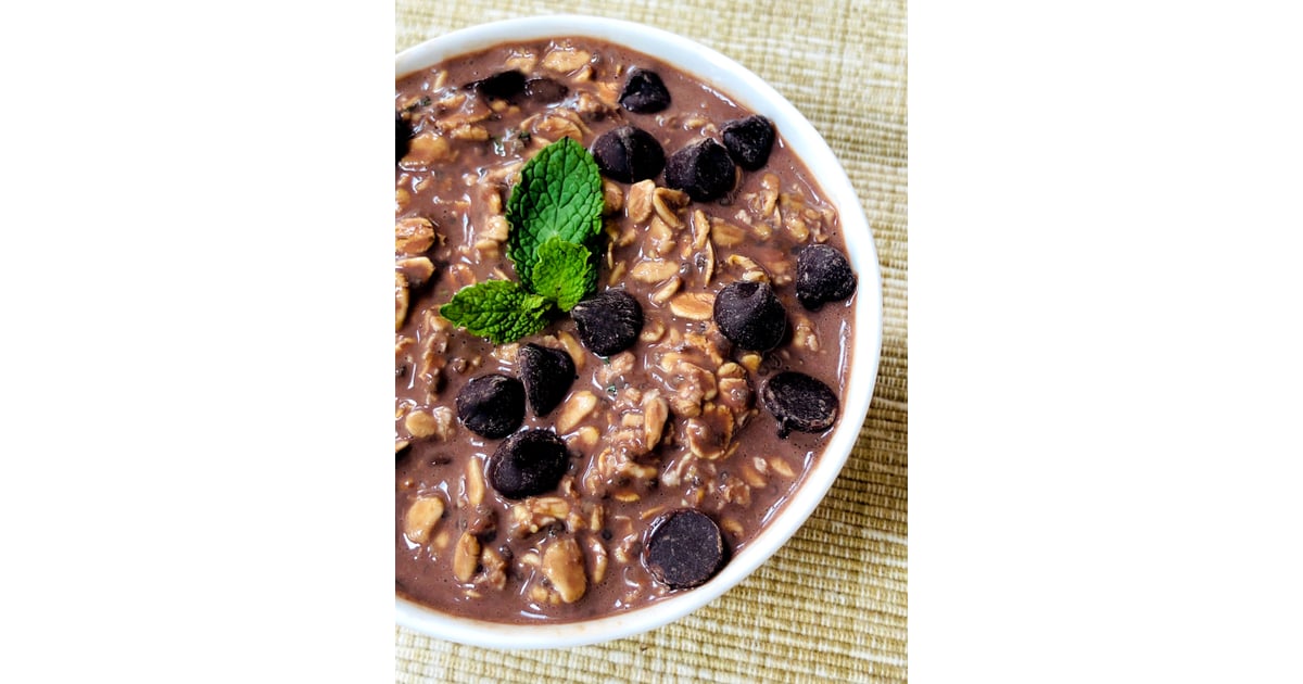 HighProtein Mint Chocolate Chip Overnight Oats Healthy Vegan Oatmeal