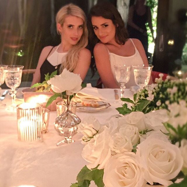 Lea Michele helped celebrate Emma Roberts's Aerie campaign at a lavish dinner.