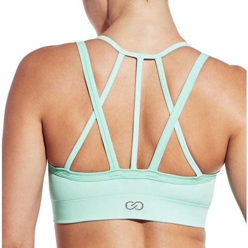 CALIA Women's Inner Power Strappy Halter Seamless Heather Sports Bra​