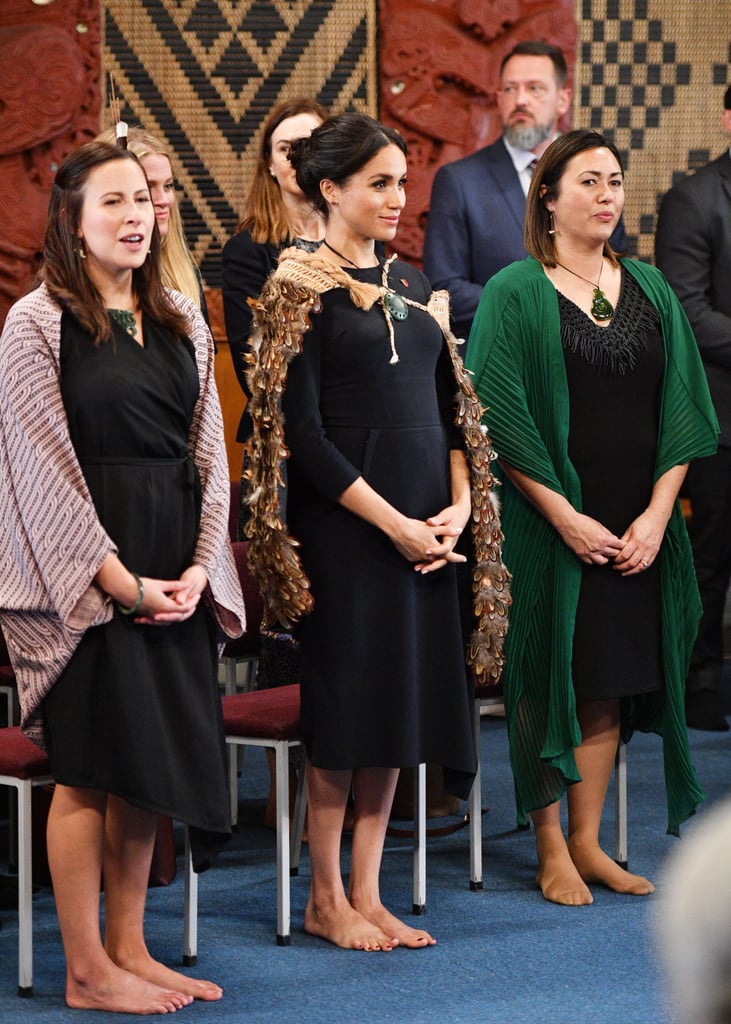 Meghan Markle Wearing a Korowai in New Zealand Oct 2018