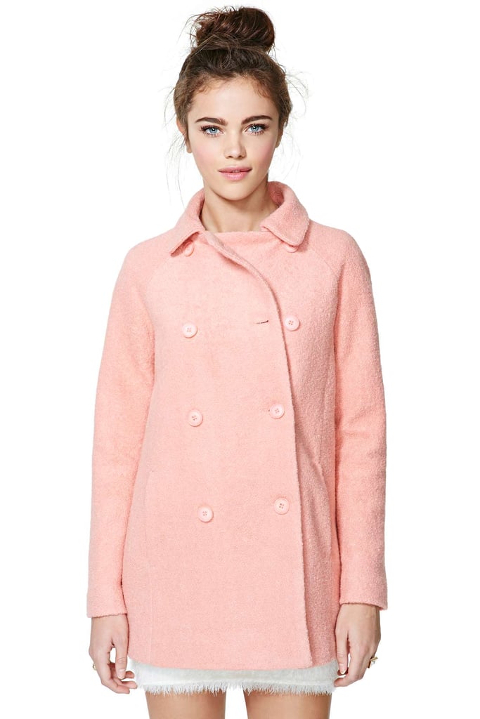 Nasty Gal pink double-breasted "Charlene" coat ($92)