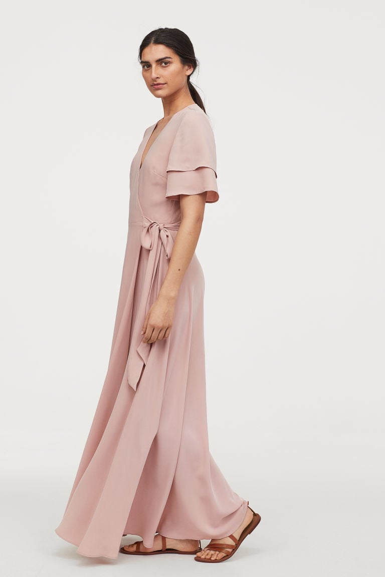 H&m pink deals wrap dress