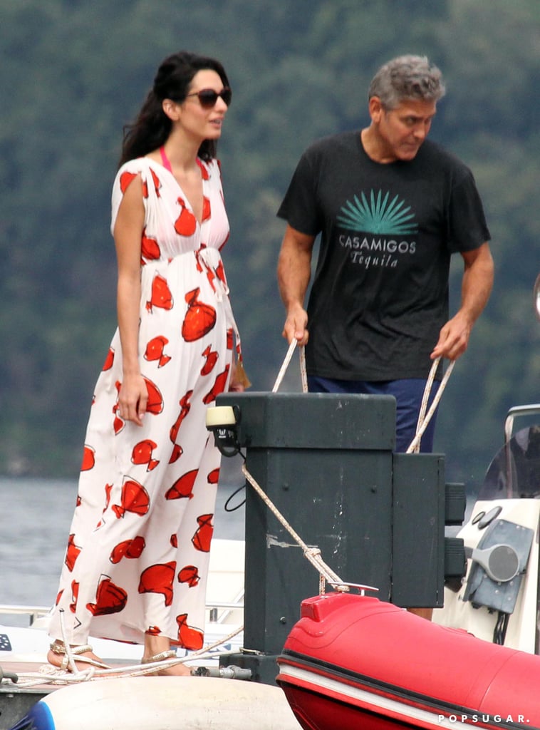 George Clooney and Amal Alamuddin Kissing in Italy