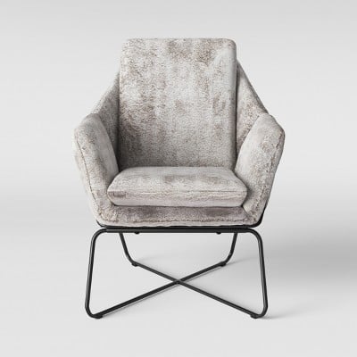Project 62 Massey Faux Fur Metal Base Accent Chair