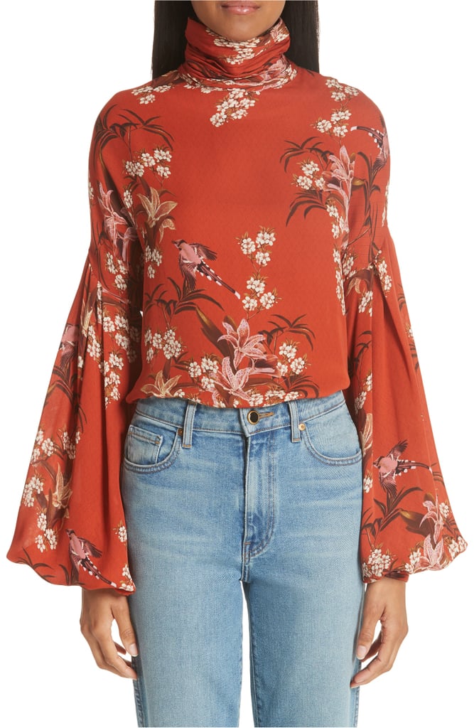 Johanna Ortiz Recoleta Puff Sleeve Silk Blouse
