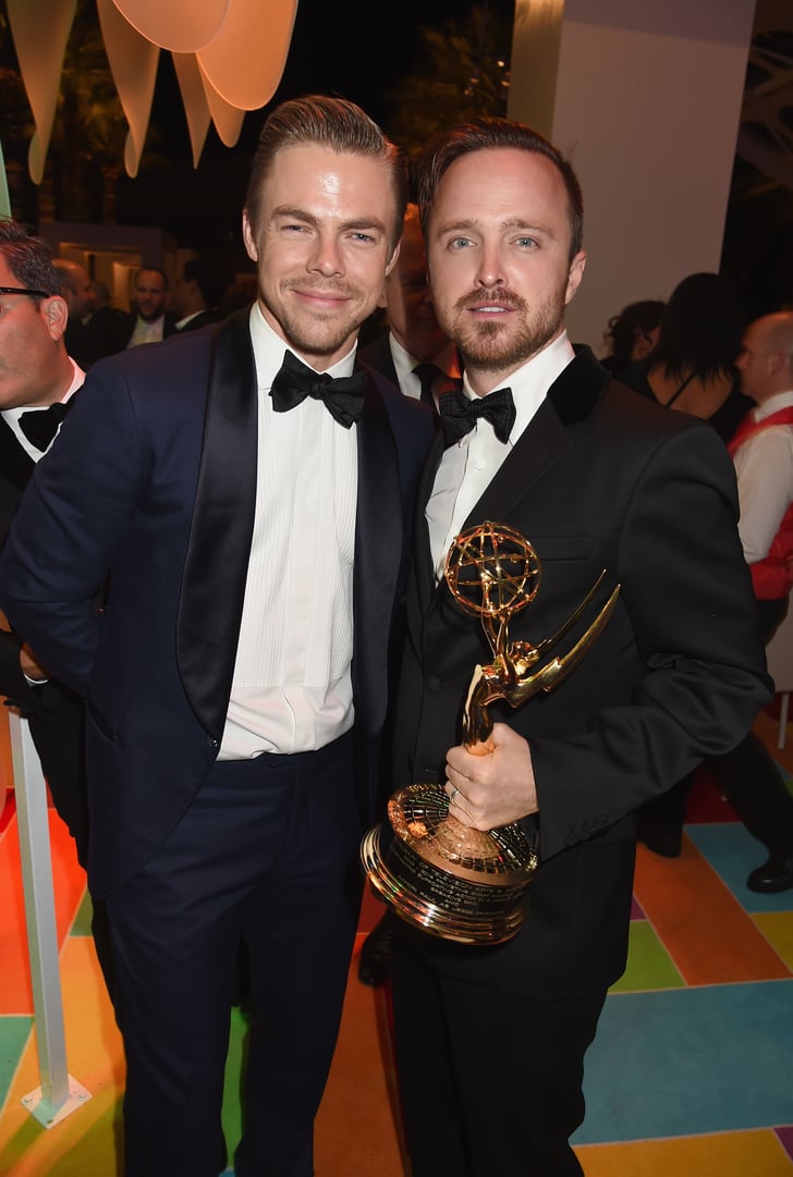 Derek Hough and Aaron Paul partied at HBO. | Celebrities at Emmy Awards ...
