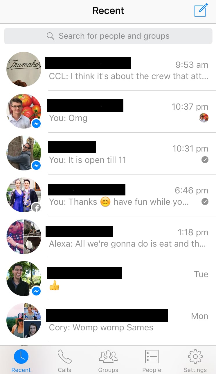 First, open up the messenger app and tap on settings.
