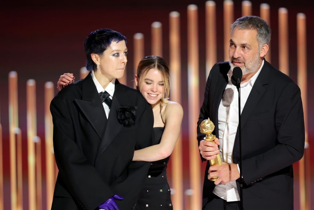 Milly Alcock, Emma D'Arcy, and Miguel Sapochnik at the 2023 Golden Globe Awards