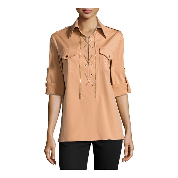 Michael Kors Chain Front Safari Shirt