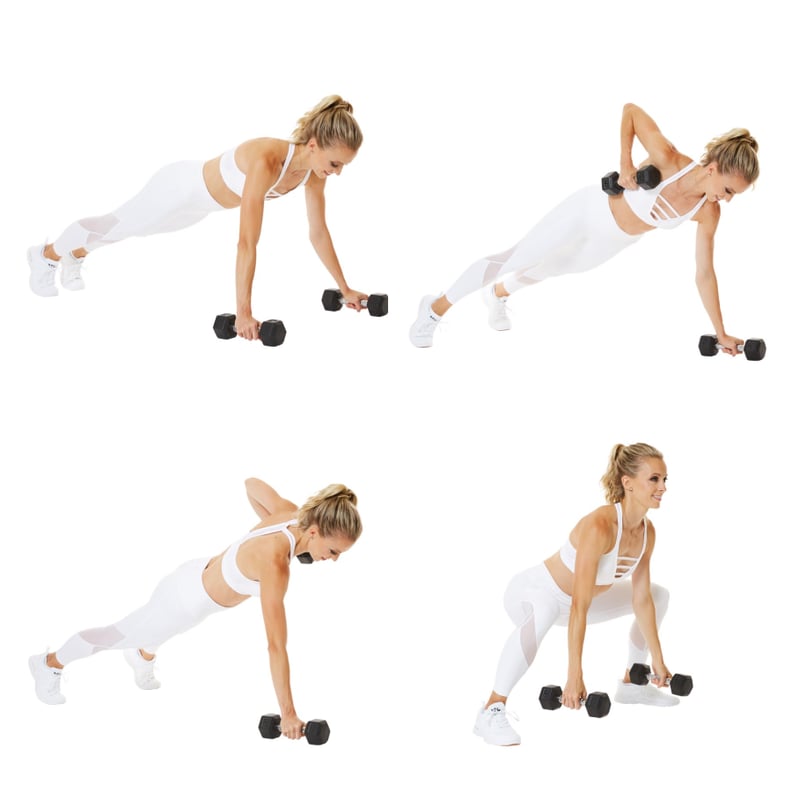 Burpee Push-Up, Row, Curl to Shoulder Press Combo (Part 2)