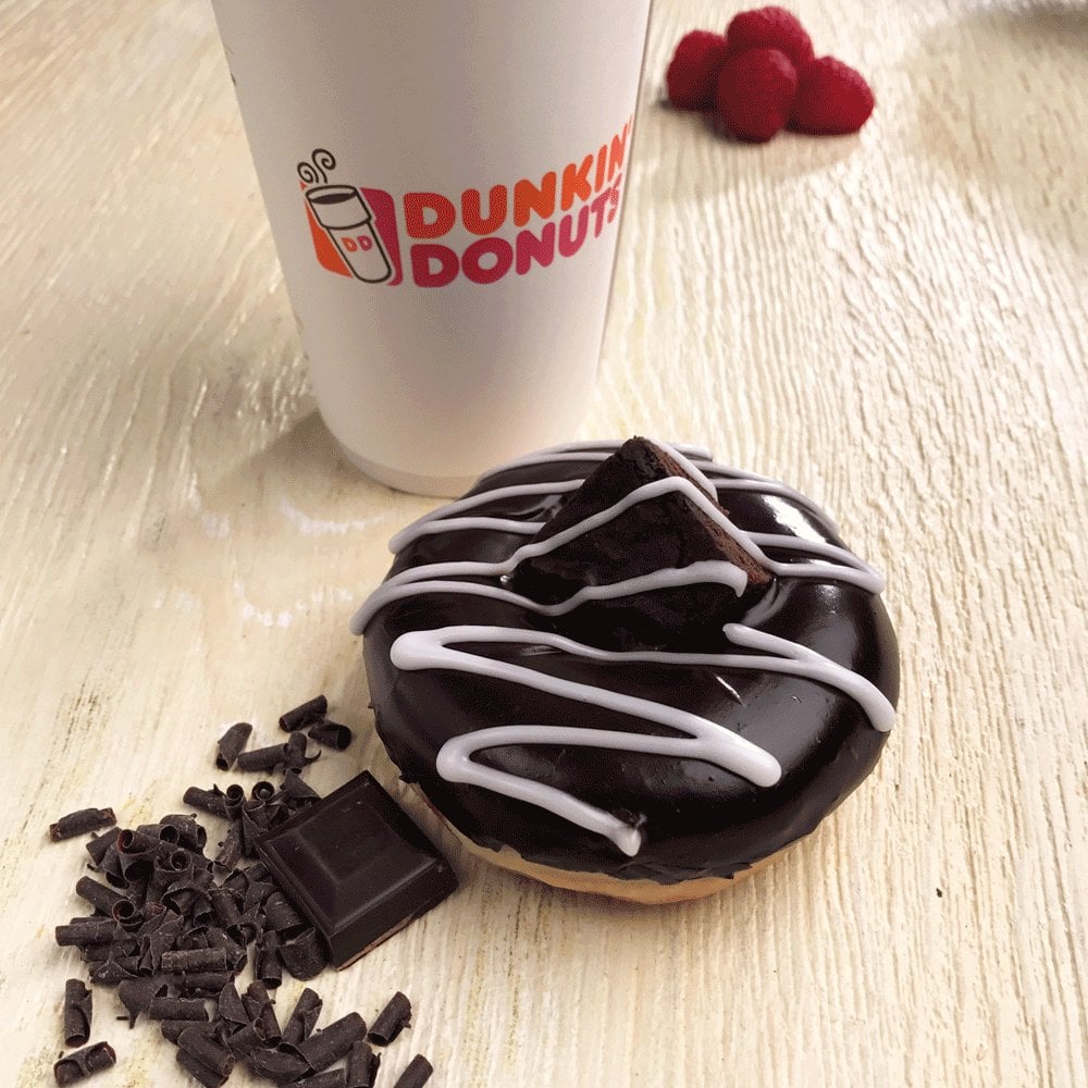 Dunkin' Donuts Raspberry Chocolate Brownie Doughnut POPSUGAR Food