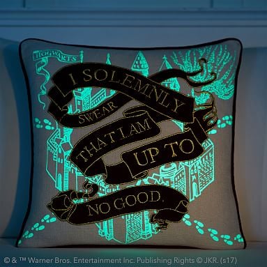 Glow in the Dark Marauder's Map Throw Pillow