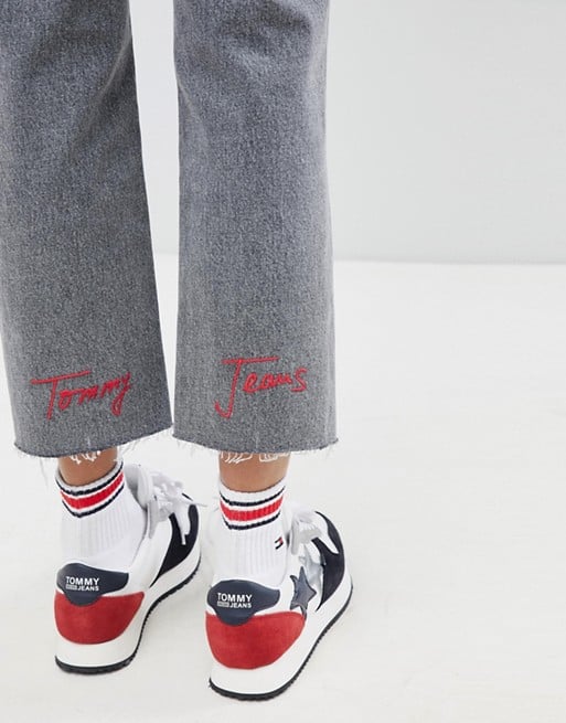 Tommy Jeans High Rise Straight Leg Jeans With Embroidered Logo