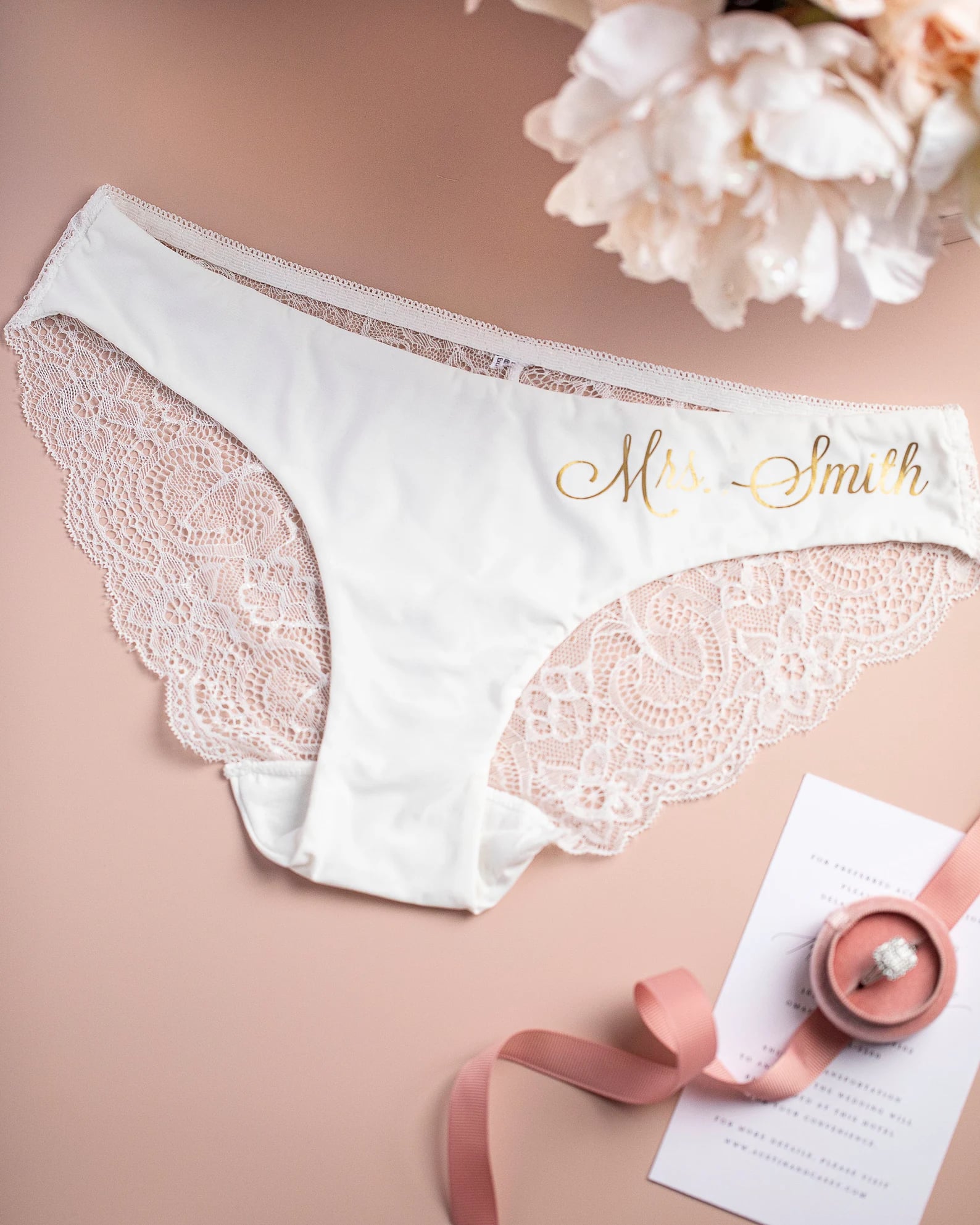 Custom Lace Thong Sexy White Lace Panties Funny Gift with Boyfriend Fa