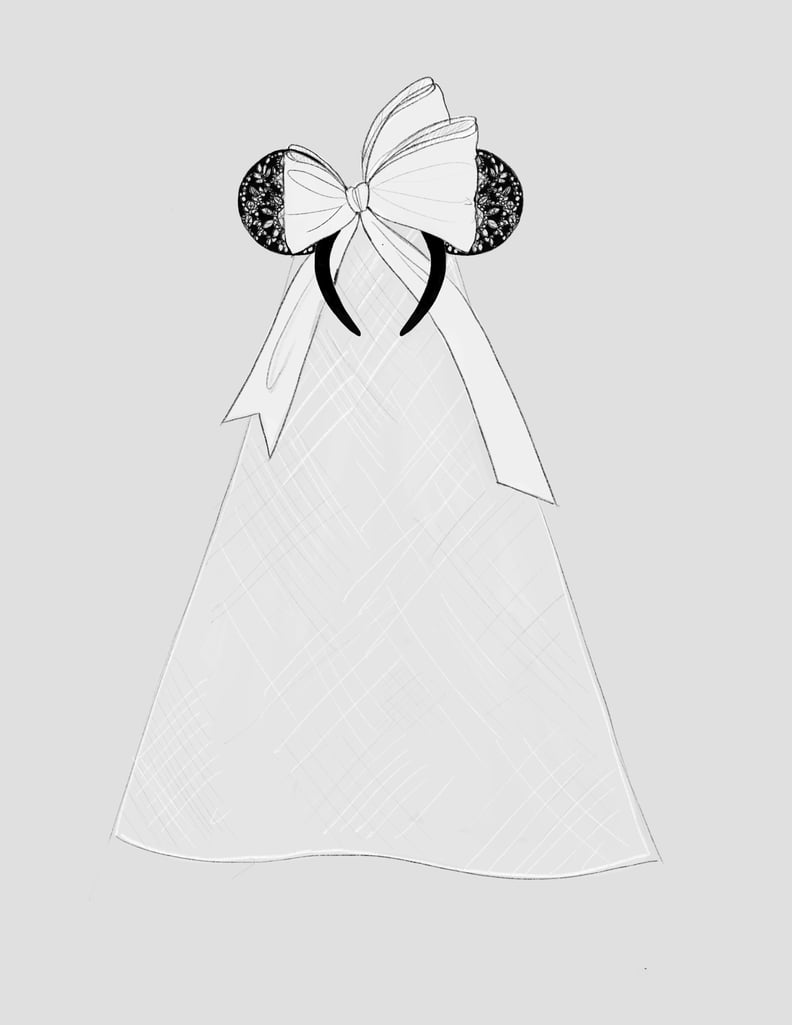 This Sketch Shows the Bridal Headpiece Vera Wang Designed For the Collection