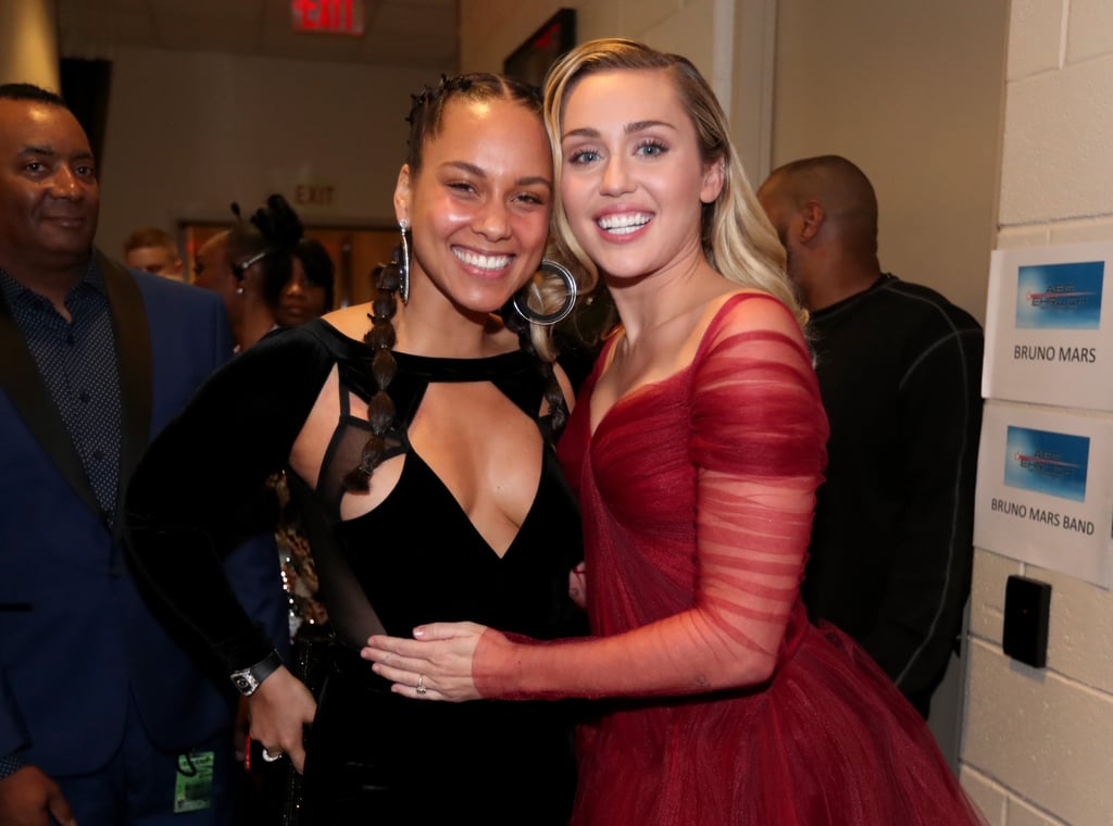 Alicia Keys and Miley Cyrus caught up backstage at the show in 2018.