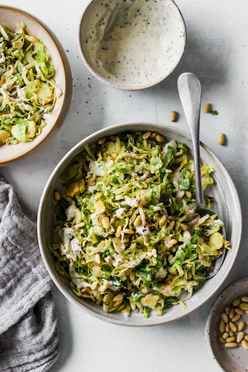 Warm Brussels Salad With Whole-Grain Mustard Dressing