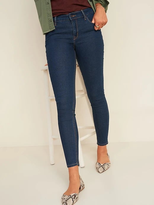 Old Navy Mid-Rise Dark-Wash Super Skinny Jeans