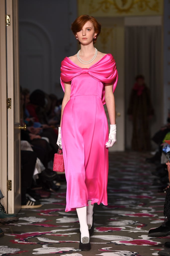 A Hot-Pink Dress From the Shrimps Fall 2020 Runway at London Fashion Week