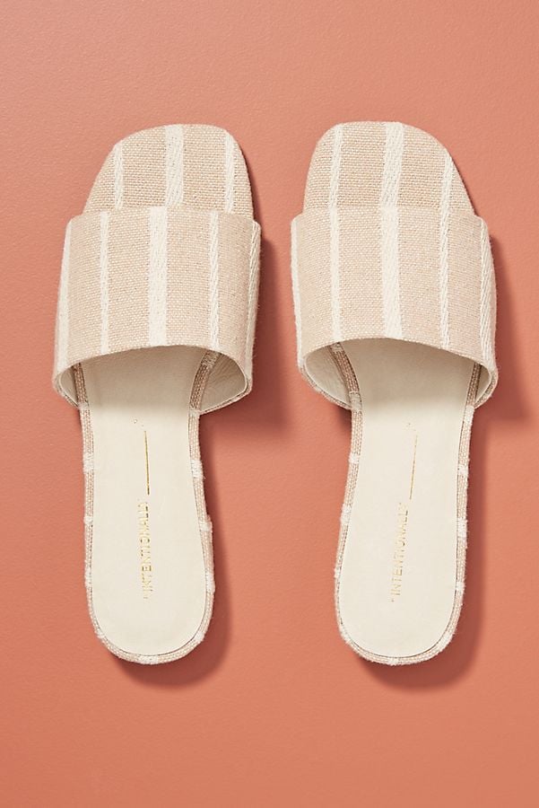 Intentionally Blank Striped Slide Sandals