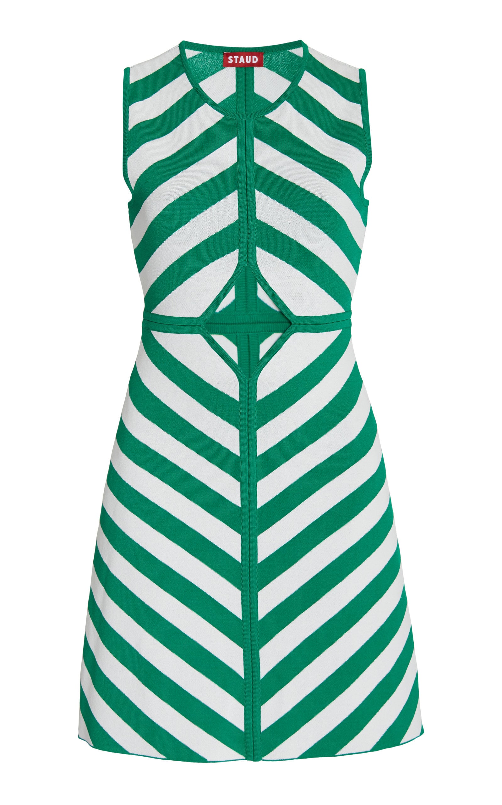 Staud Bondi Cutout Striped Compact-Knit Mini Dress | 24 Sporty