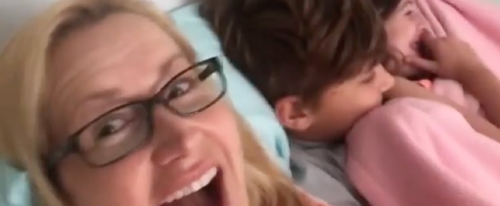 Video of Angela Kinsey Watching The Office With Her Kids