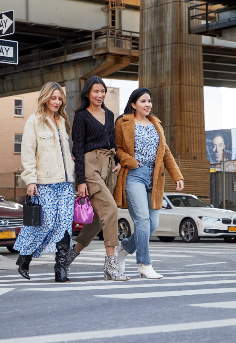 Winter Outfit Formula: Teddy Coat + Long-Sleeved Top + Jeans + Boots