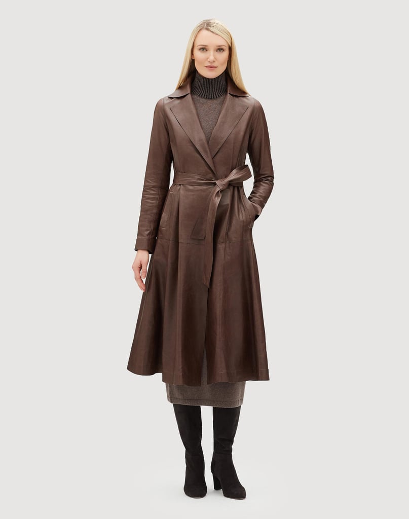 Lafayette 148 Glazed Weightless Lambskin Avrielle Trench Coat