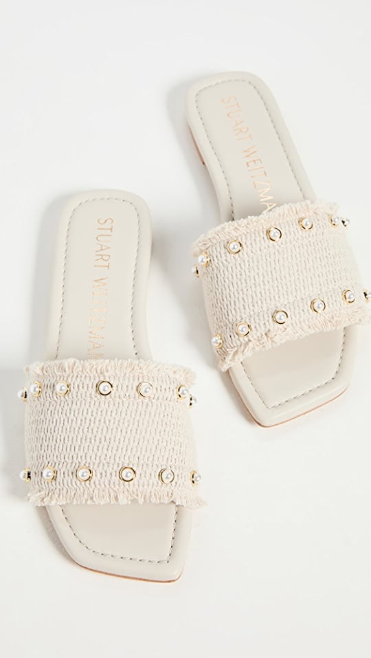 Dressy Casual Outfits: Stuart Weitzman Pearl Slide Sandals