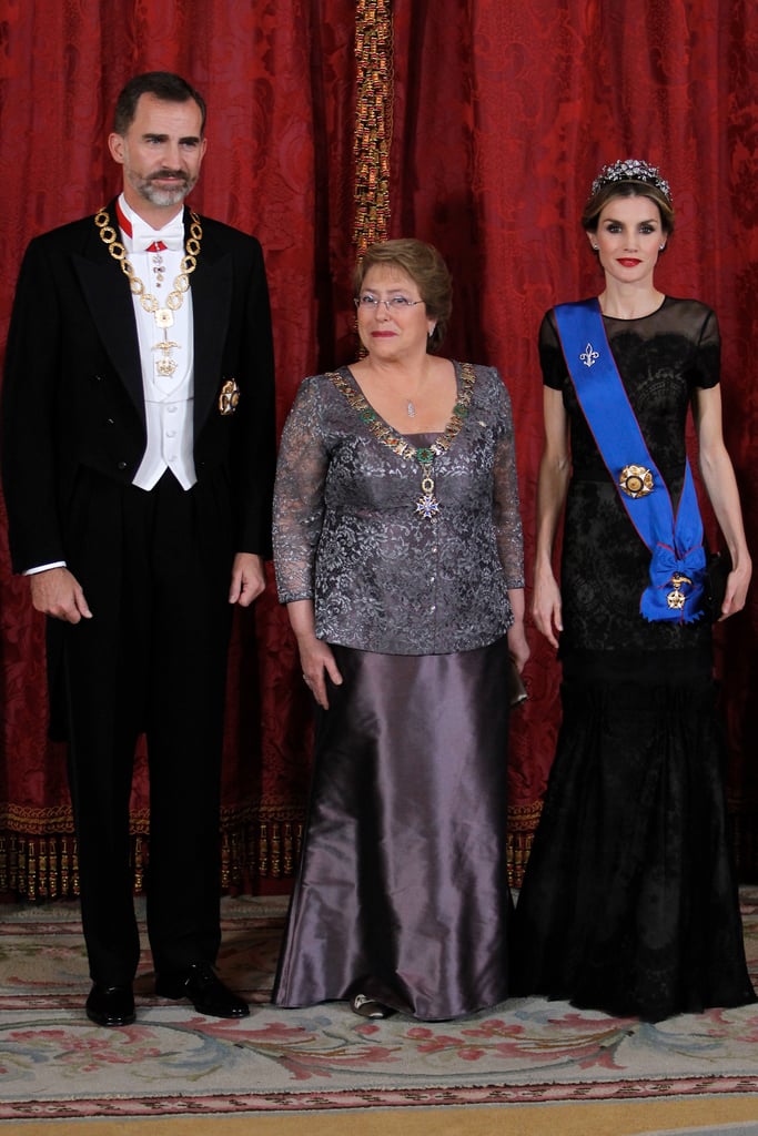 Queen Letizia at Chilean State Dinner 2014 | Photos